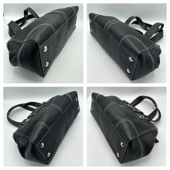 ⭐️SOLD⭐️ Vintage Coach Hampton Black Leather Satchel #F13961 - Picture 5 of 13